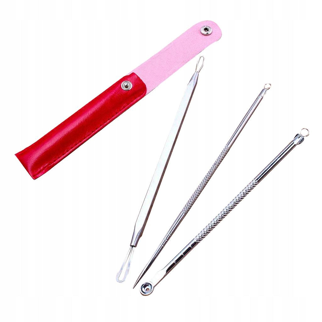 Portable Tool Set 3Pcs/Kits Compact Blemish Extractor Red