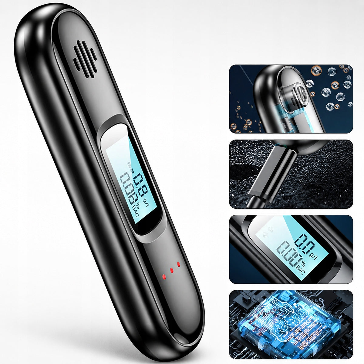 Portable Touchless Alcohol Tester Breathalyzer T01 with USB Mouthless