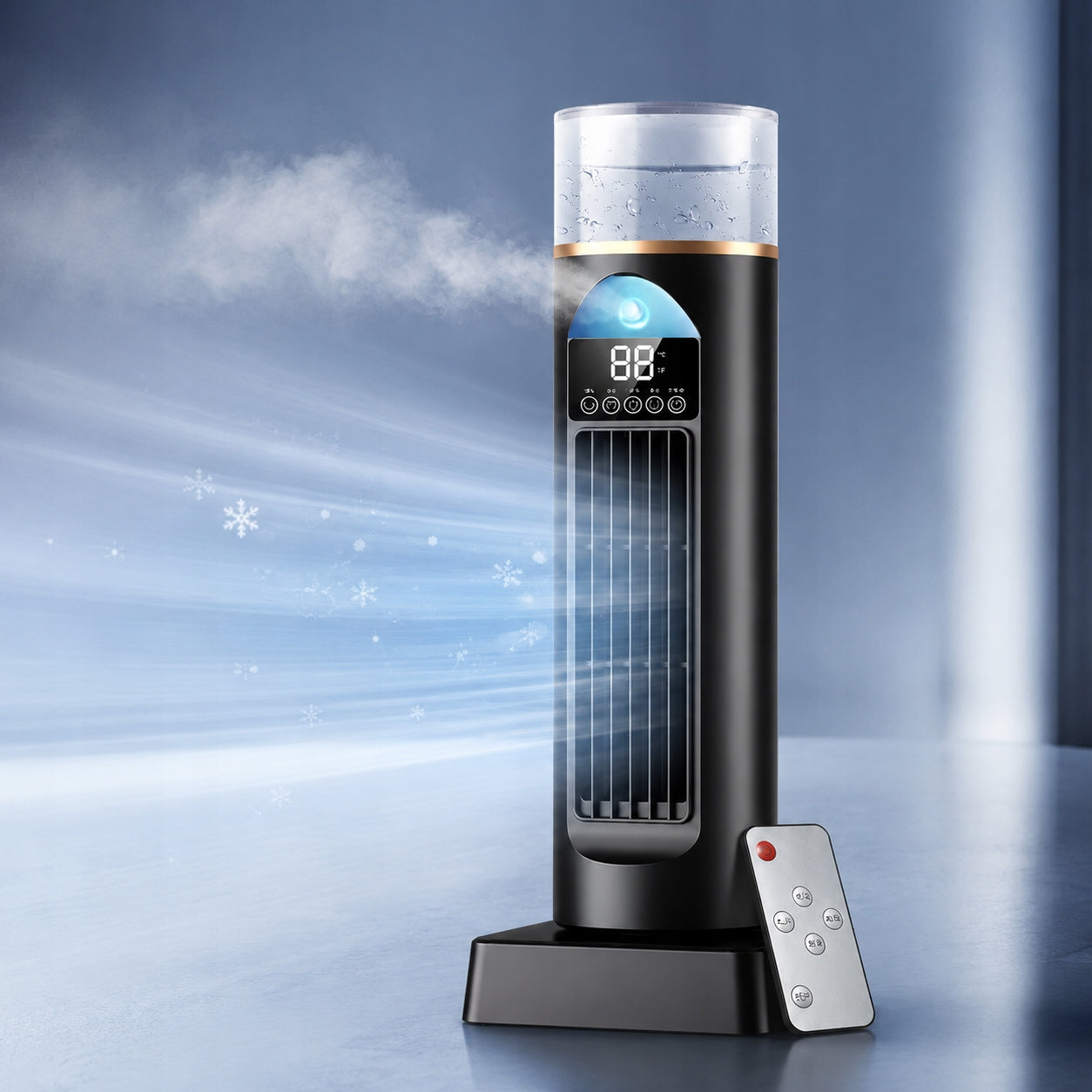 Portable Tower Air Cooler Fan with Remote, Humidifier, Packaging status original