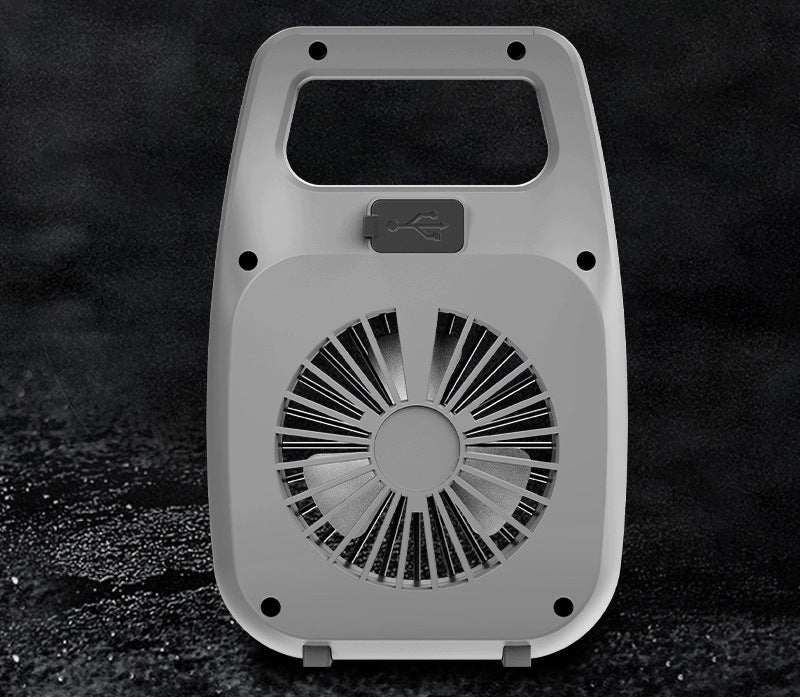 Portable USB Fan with LED Lamp, Emergency Alarm, for Camping and Travel Packaging status original