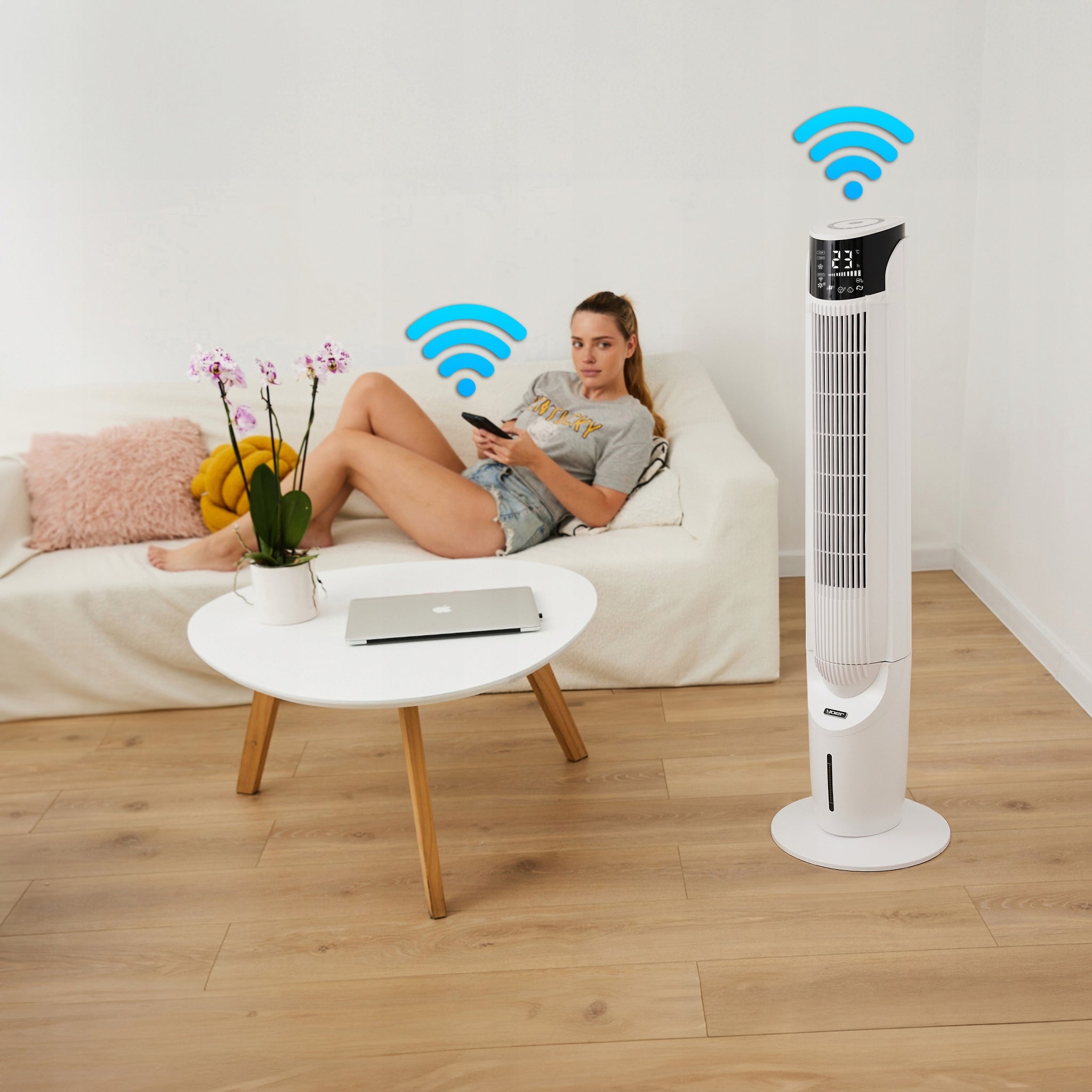 Portable Water Heater Column Fan Quiet 33dB Yoer 6in1 ION AROMA Manufacturer code TFC06W