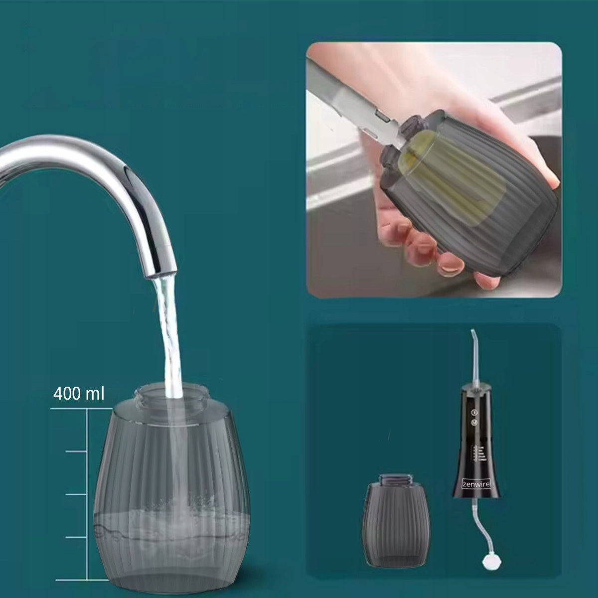 Portable Wireless Dental Irrigator for Oral Teeth 500 ml Batteries included yes