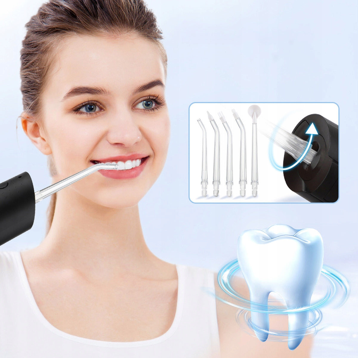 Portable Wireless Dental Irrigator for Oral Teeth 500 ml Product weight with unit packaging 0.22 kg
