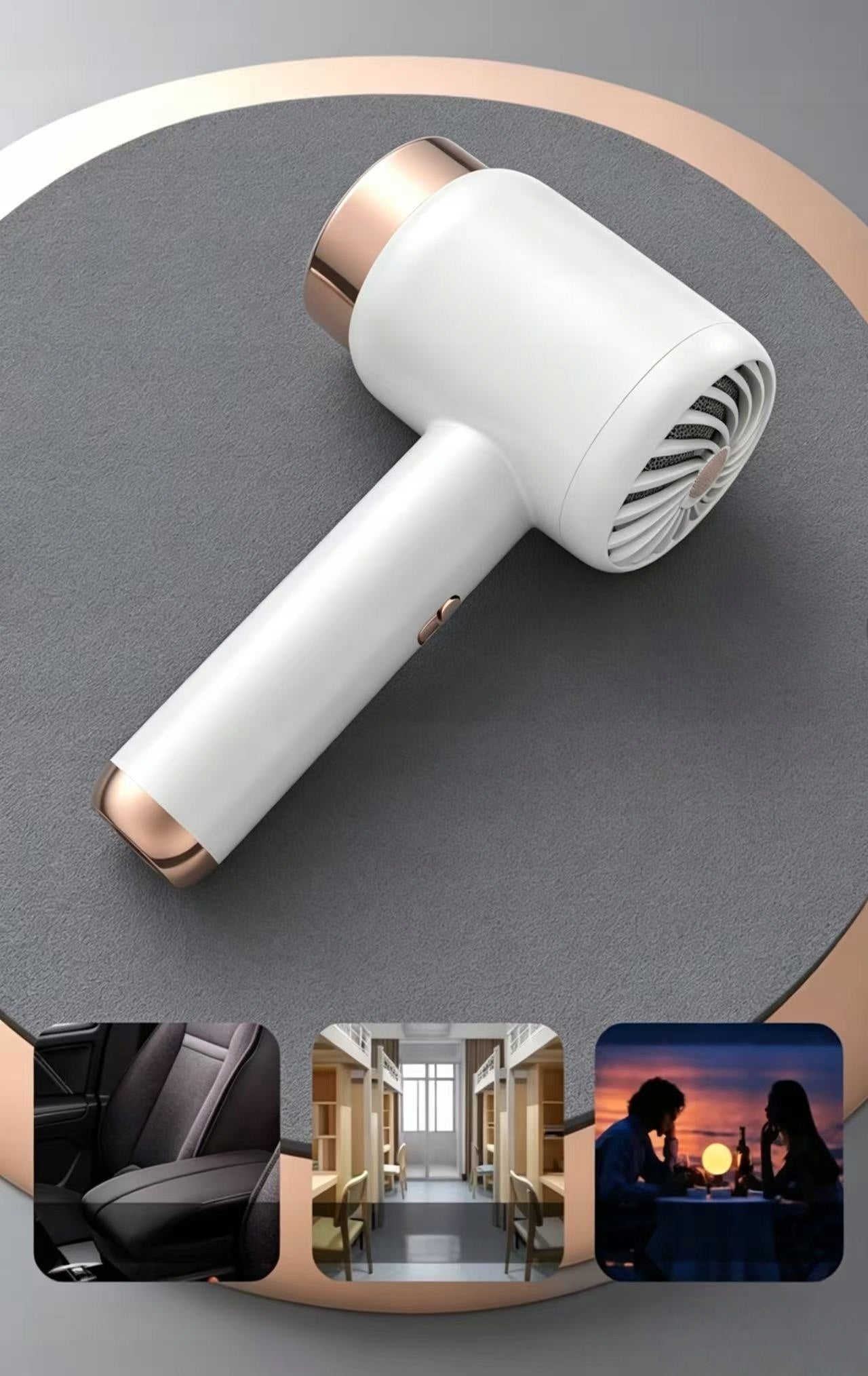Portable Wireless Hornet Hair Dryer, 1000W, White Brand no brand