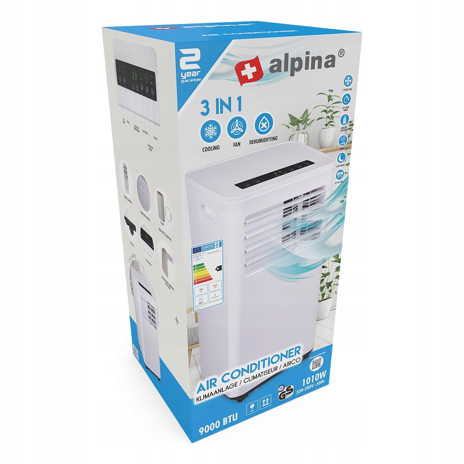 Portable air conditioner 3in1 Alpina 9000 1010W 60m3 Manufacturer code 137481