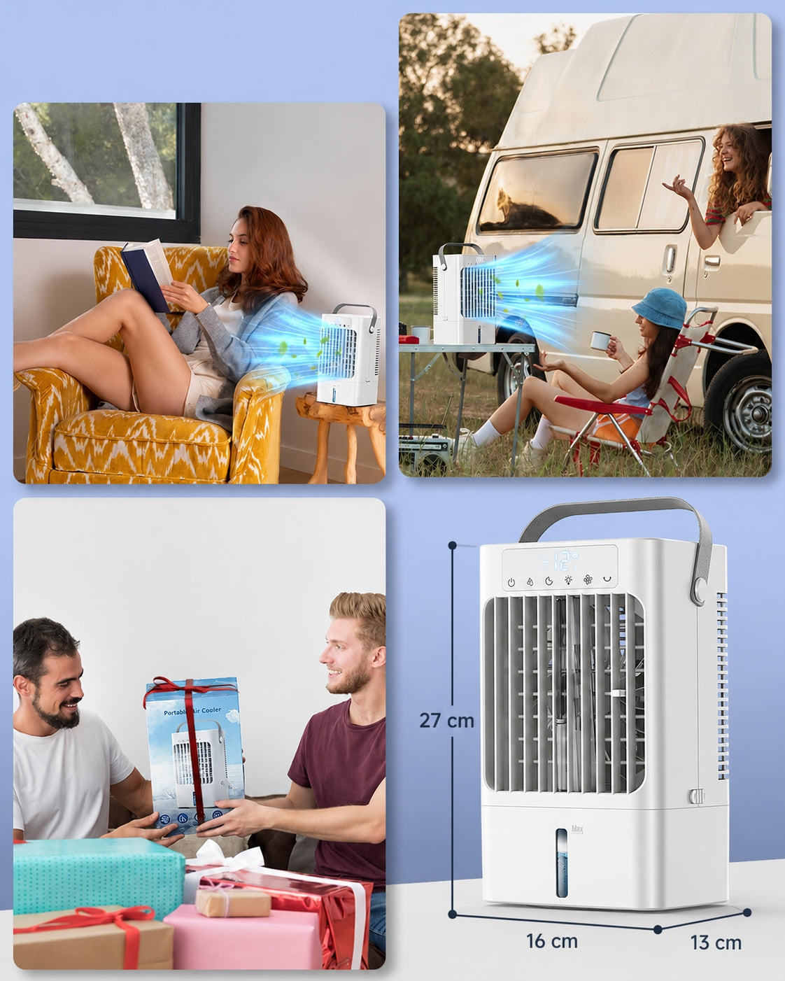 Portable air conditioner 4in1 900ml USB-C LED timer 10W Brand no brand
