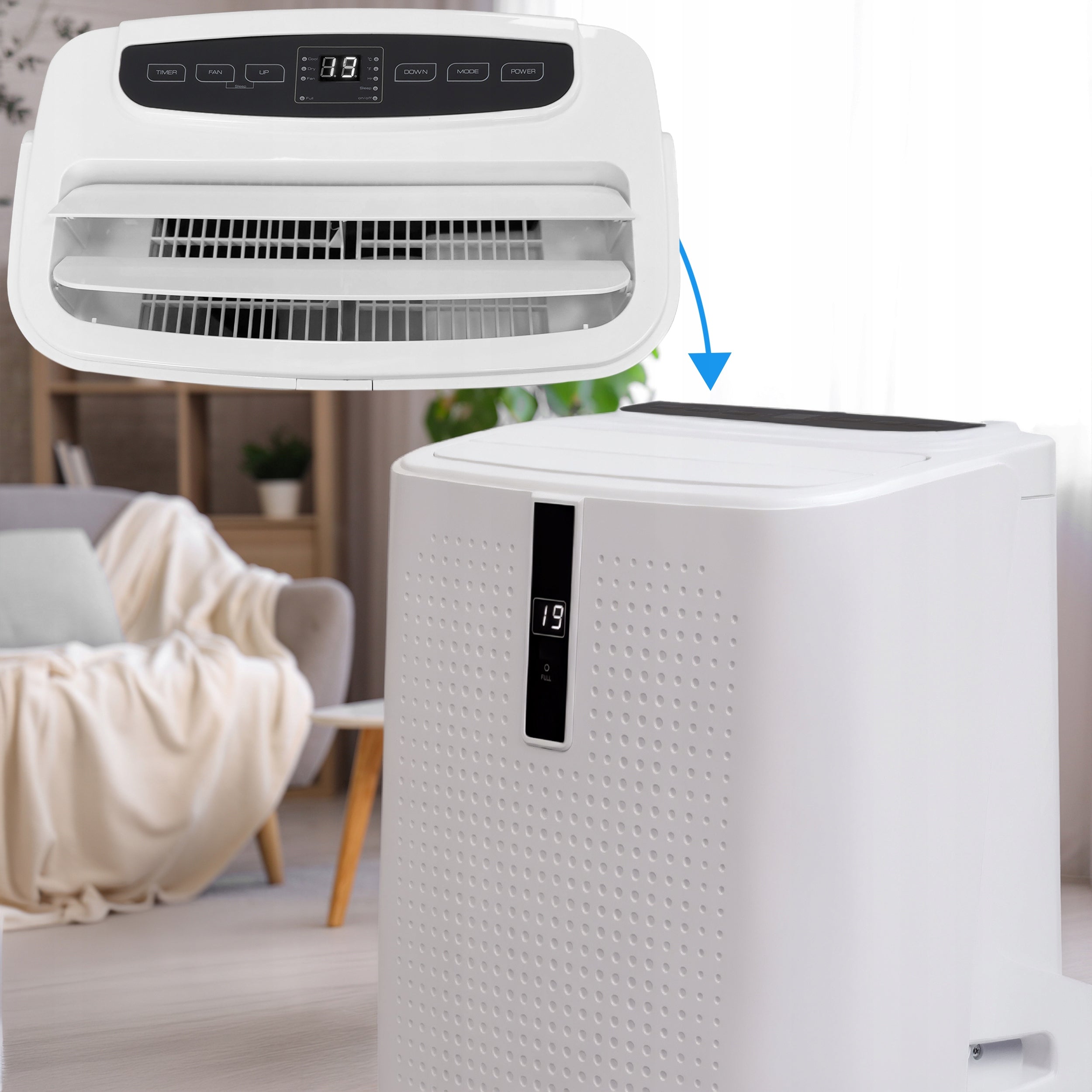 Portable air conditioner EBERG ENVA 3,5kW 3in1 WiFi dehumidifier 56l/24h+ClimaLock Energy class - cooling A