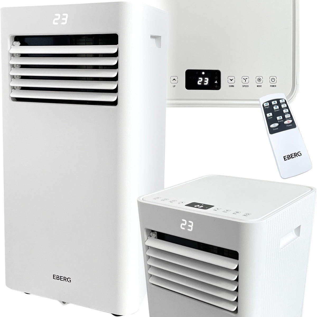 Portable air conditioner EBERG RIO 3kW 2xLED 3in1 WiFi remote control quiet efficient Manufacturer code Klimatyzator EBERG 3kW +ClimaLock pilot cichy