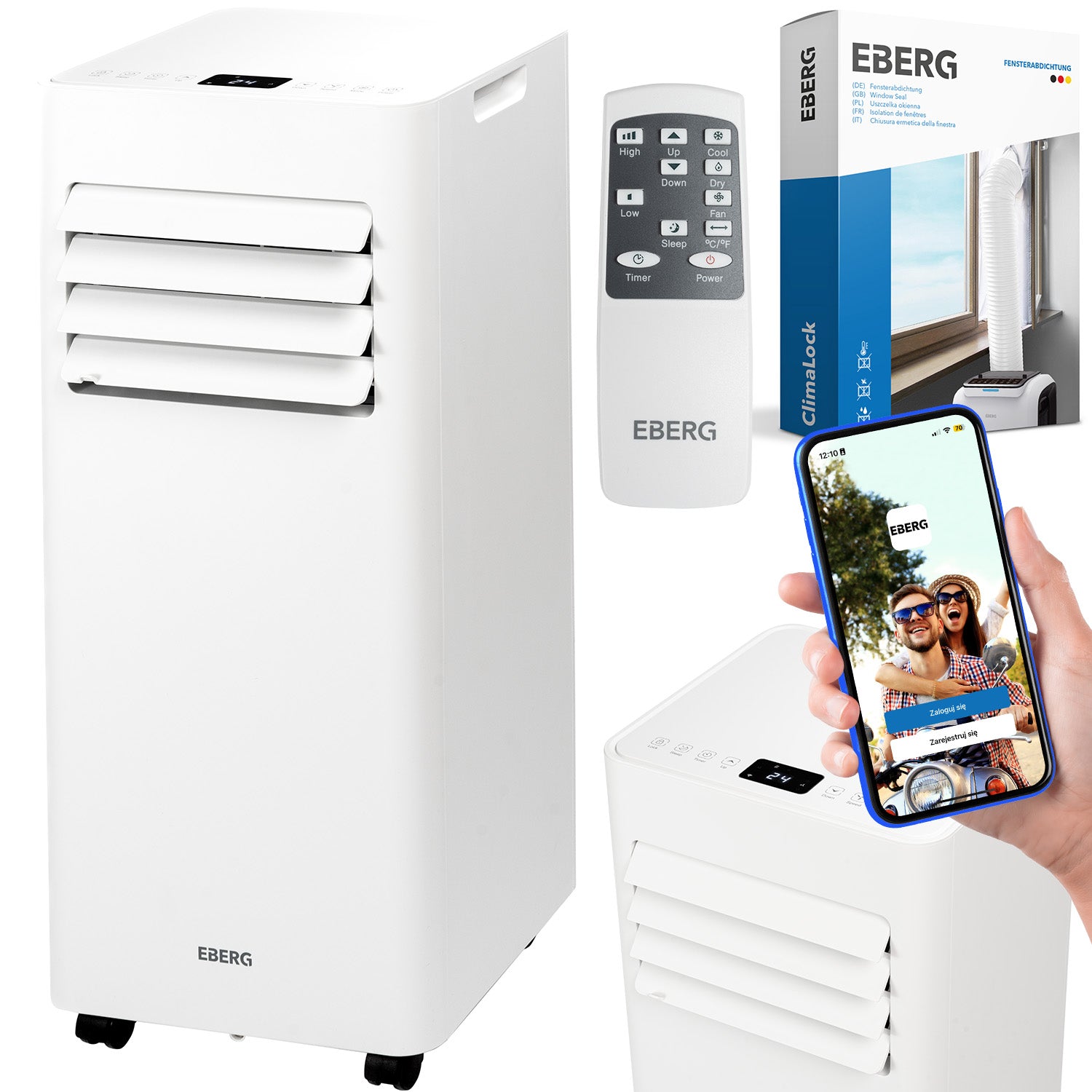 Portable air conditioner EBERG SKY 2,64kW 3in1 WiFi dehumidifier 24l/24h+ClimaLock