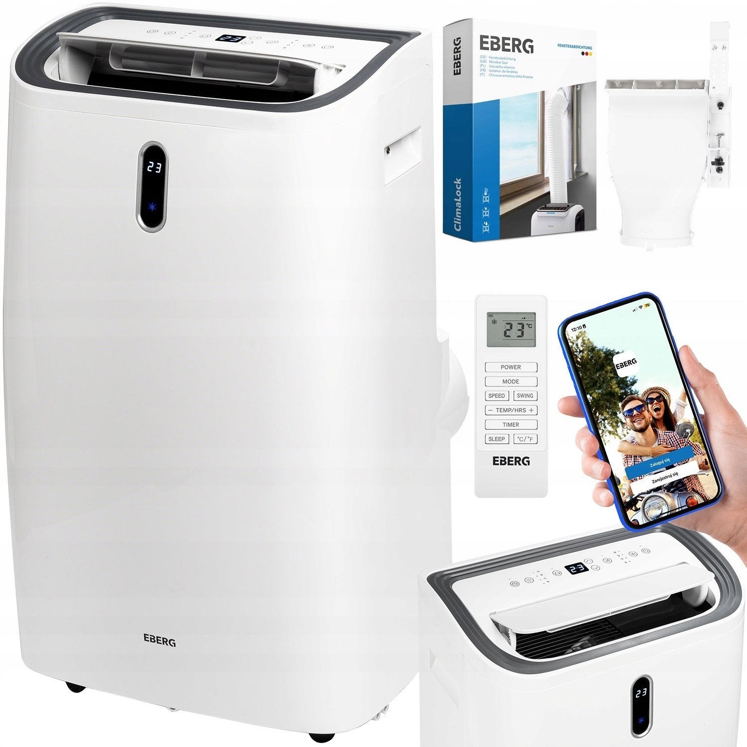 Portable air conditioner EBERG VIGO 4,7kW 4in1 WiFi + rigid seal