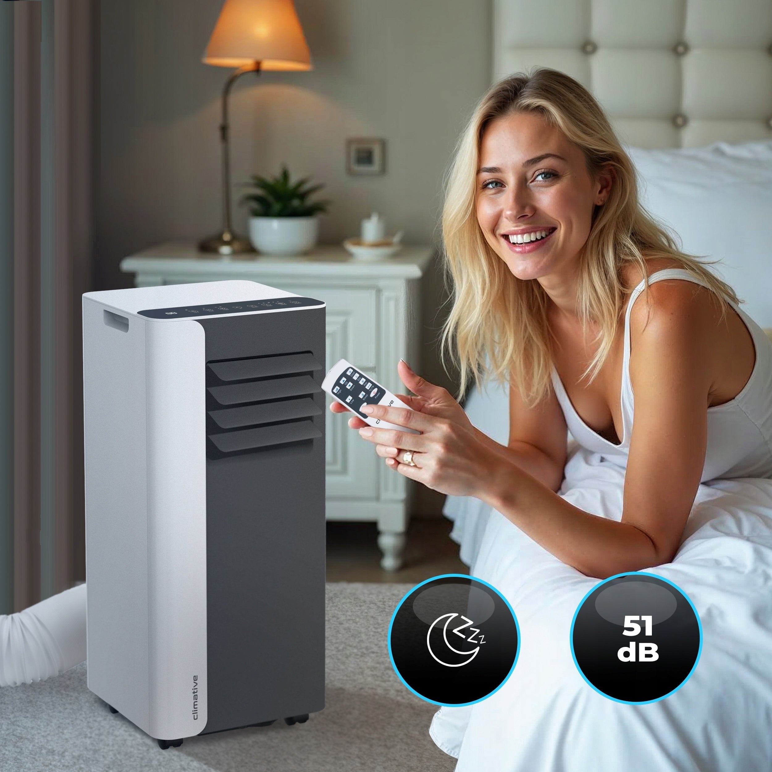 Portable air conditioner MINI 2,6 kW small quiet WiFi 26 m2 dehumidifier gasket Brand Climative