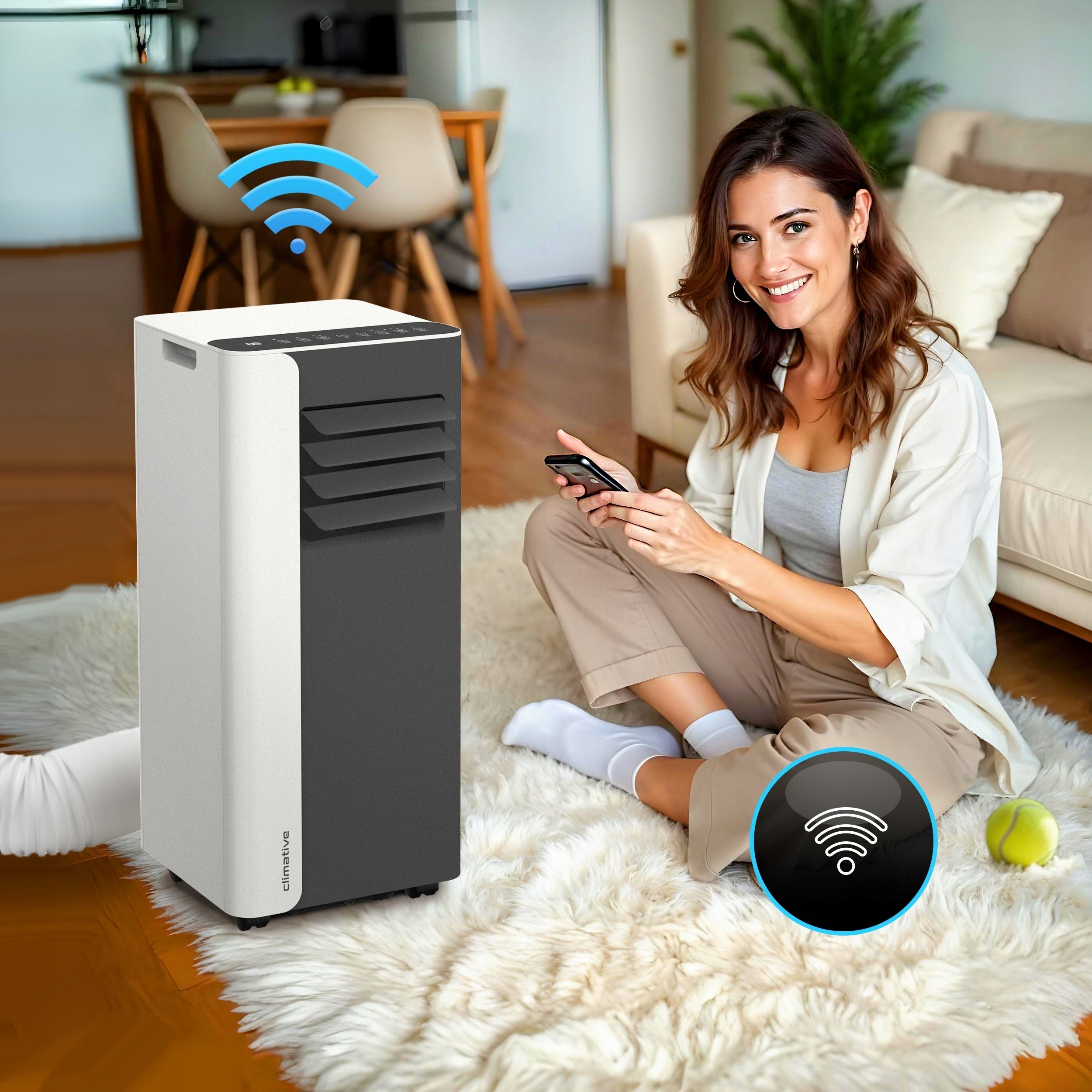 Portable air conditioner MINI 2,6 kW small quiet WiFi 26 m2 dehumidifier gasket Manufacturer code AC26-S MINI