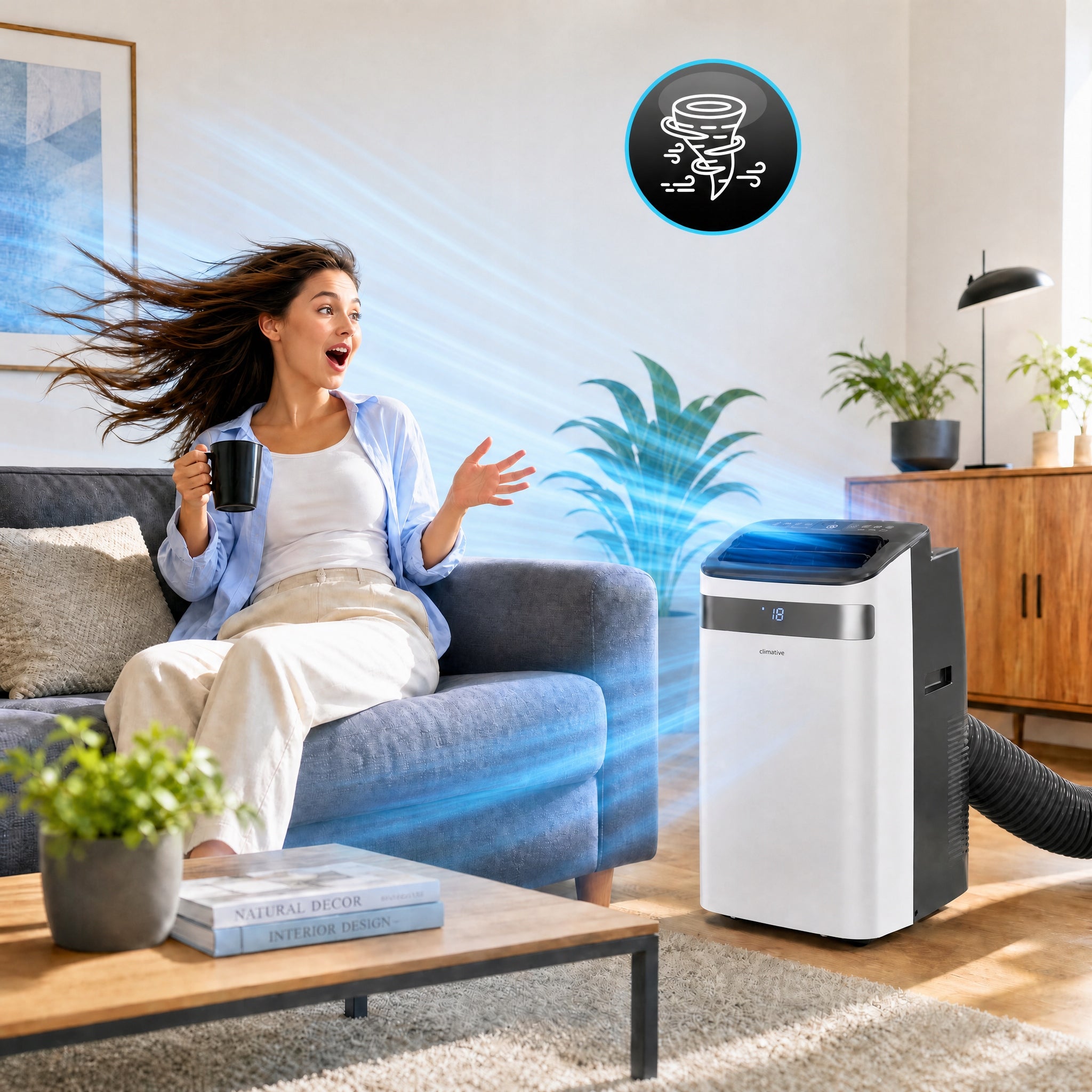 Portable air conditioner QUIET Climative SILENT+4,1kW+WiFi+4in1+HEATING Cooling power 4100 W