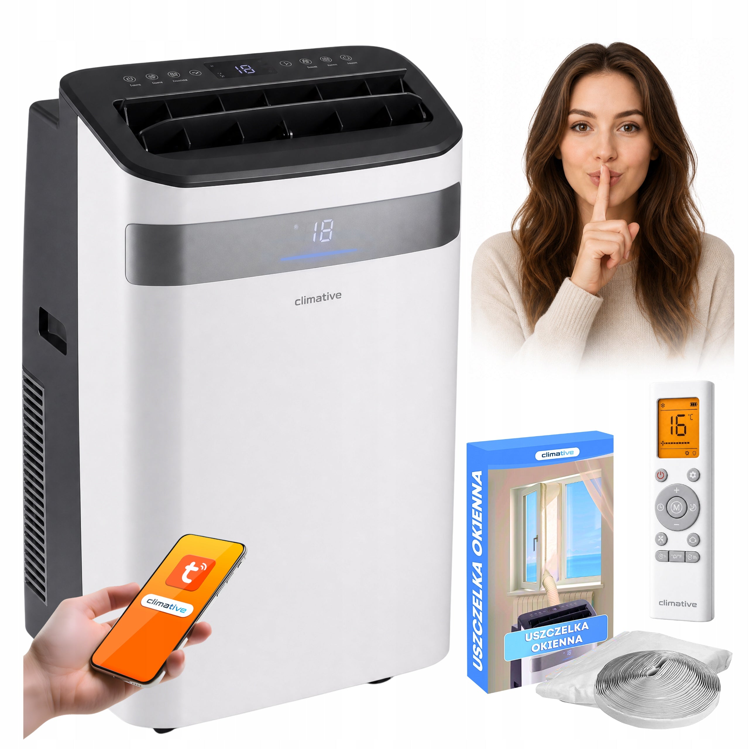 Portable air conditioner QUIET Climative SILENT+4,1kW+WiFi+4in1+HEATING