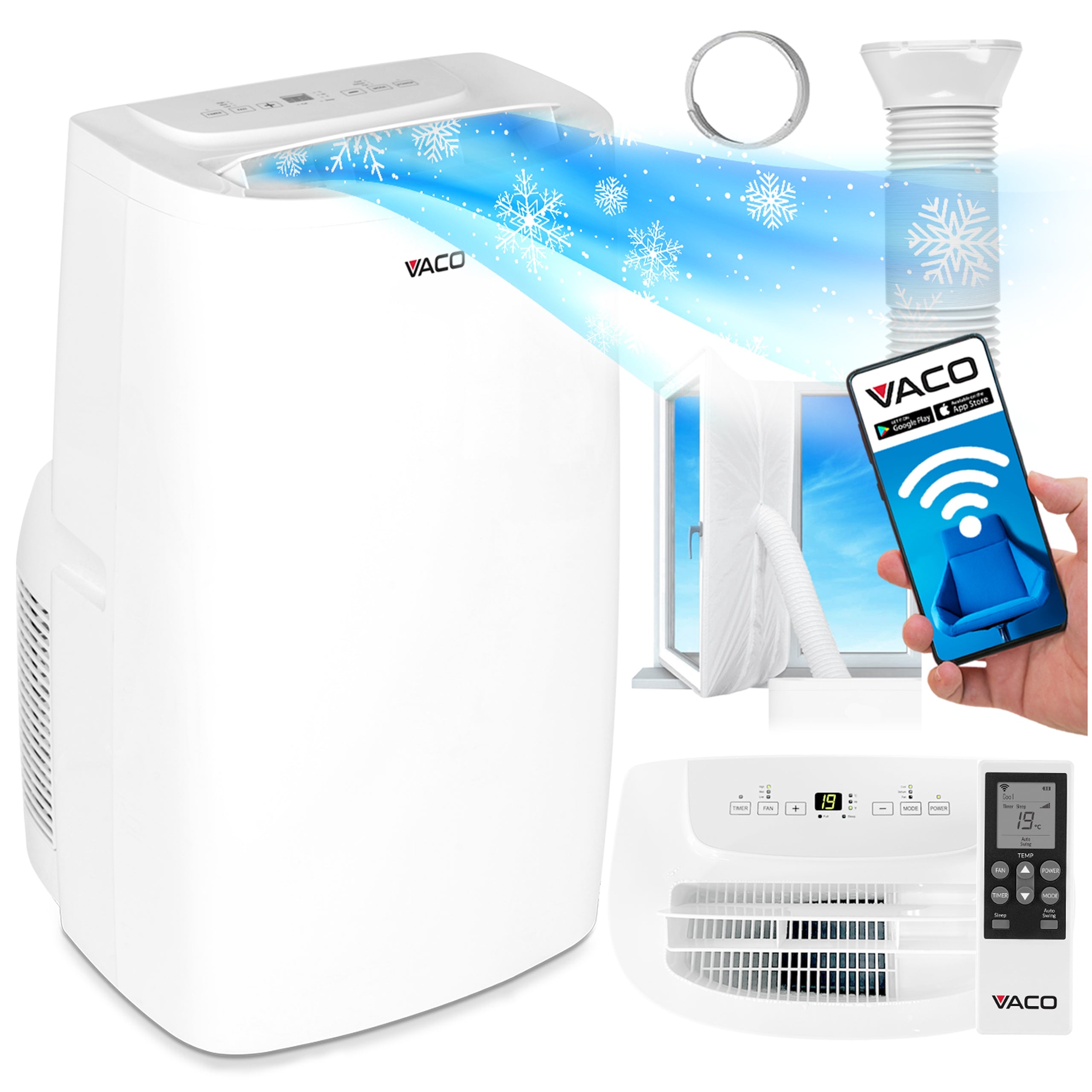 Portable air conditioner Silent 3in1 4,5kW 70m2+ WiFi + GASKET FREEBIE