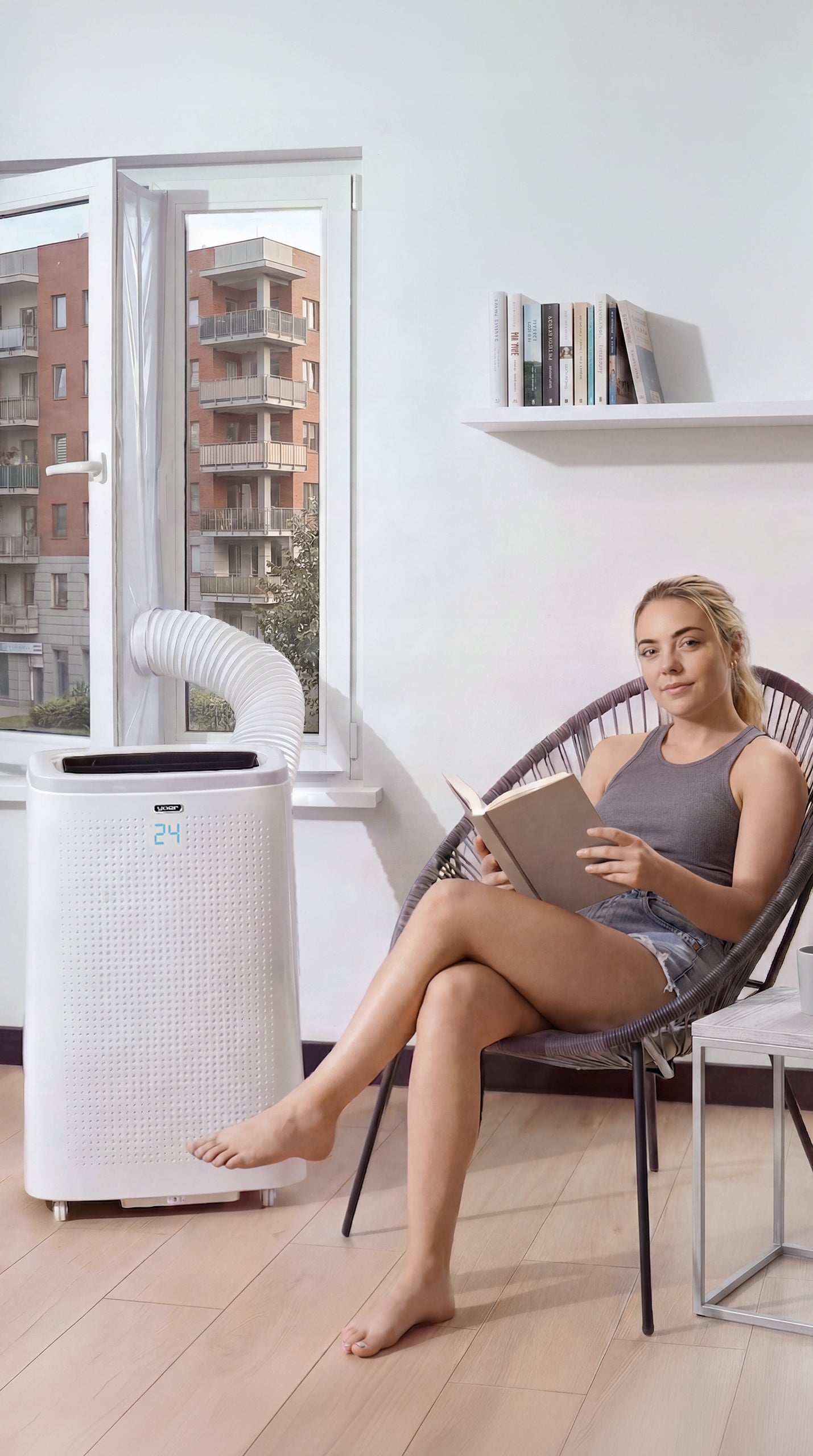 Portable air conditioner Yoer Quiet 4,7kW 75m2 WiFi Dehumidifier 80L Heating function Packaging status original