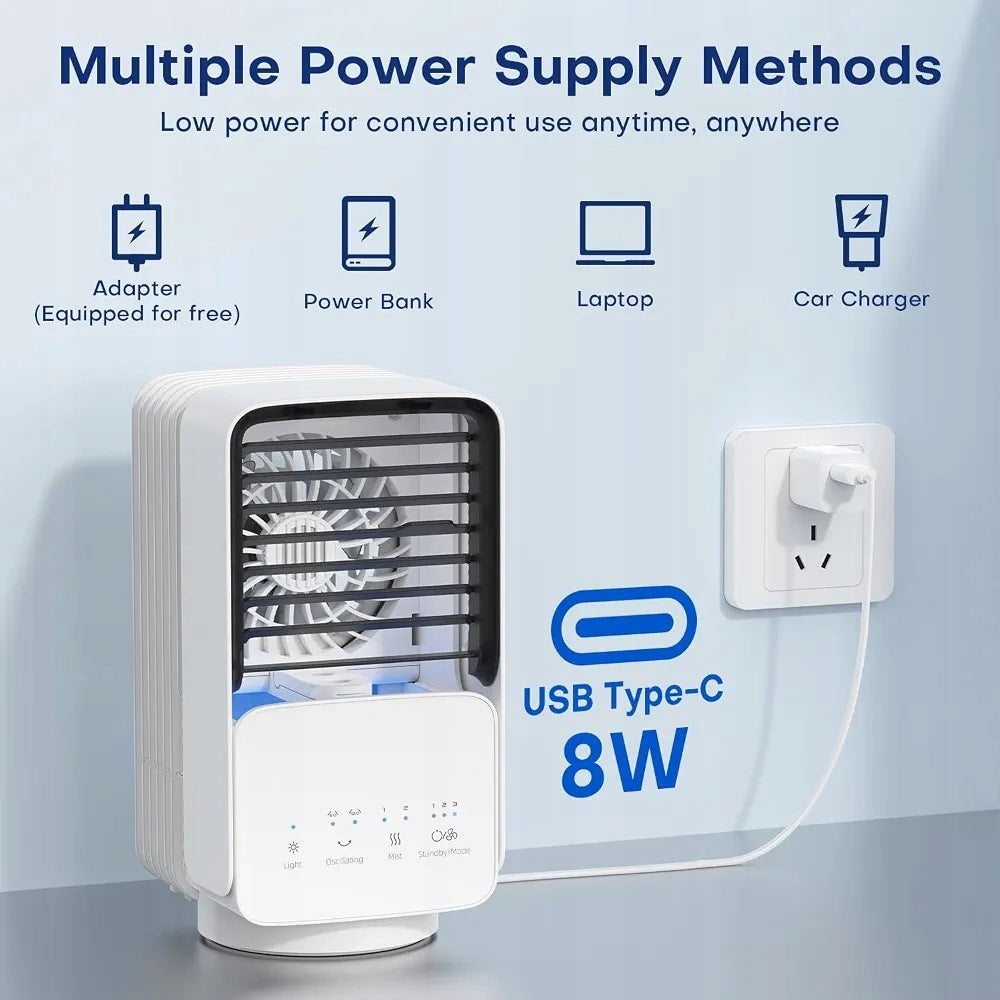 Portable air conditioner small, refrigerated, air, LED, mist modes Packaging status original