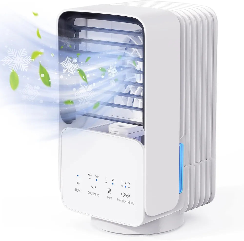 Portable air conditioner small, refrigerated, air, LED, mist modes