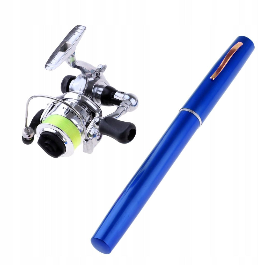 Portable and Pen Mini Fishing Rod - Blue Model Mini wędka z kołowrotkiem