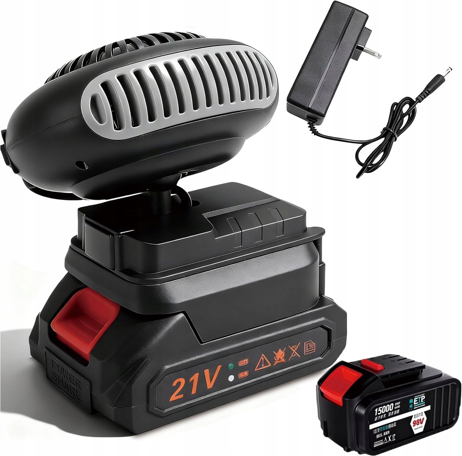 Portable battery heater with two batteries