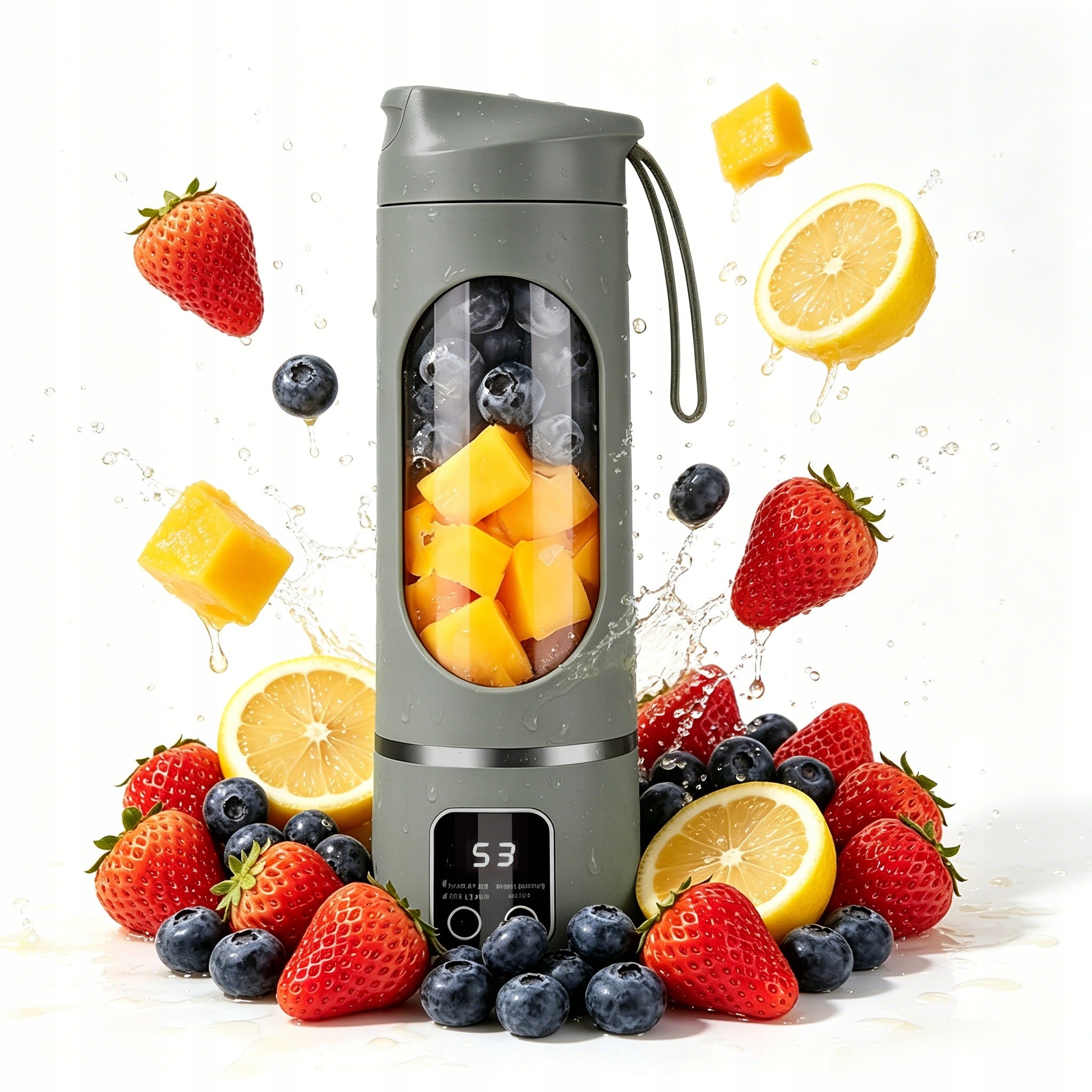 Portable blender for work and travel, rechargeable 7,4V