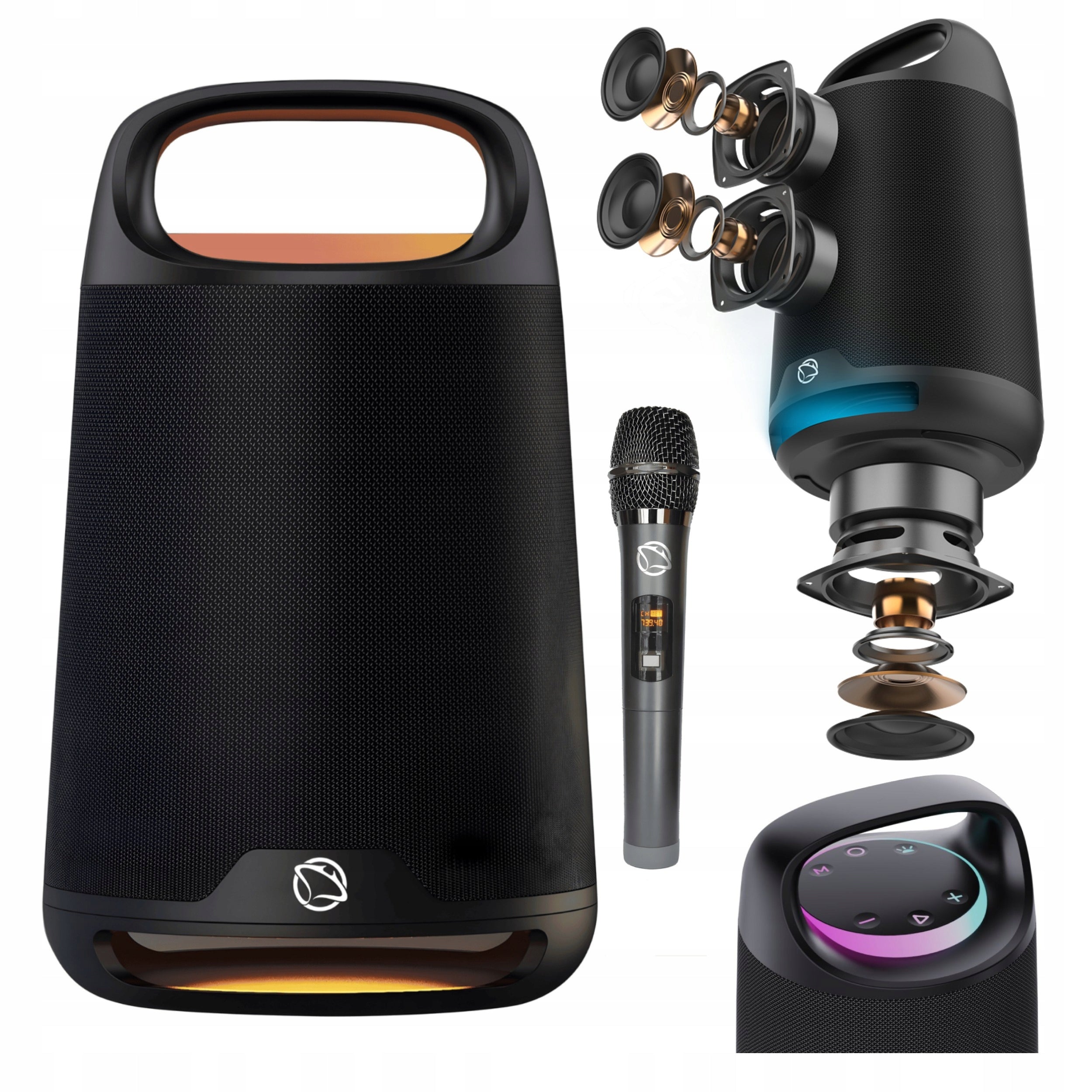 Portable bluetooth speaker with microphone Karaoke Manta Otus 120W TWS MP3