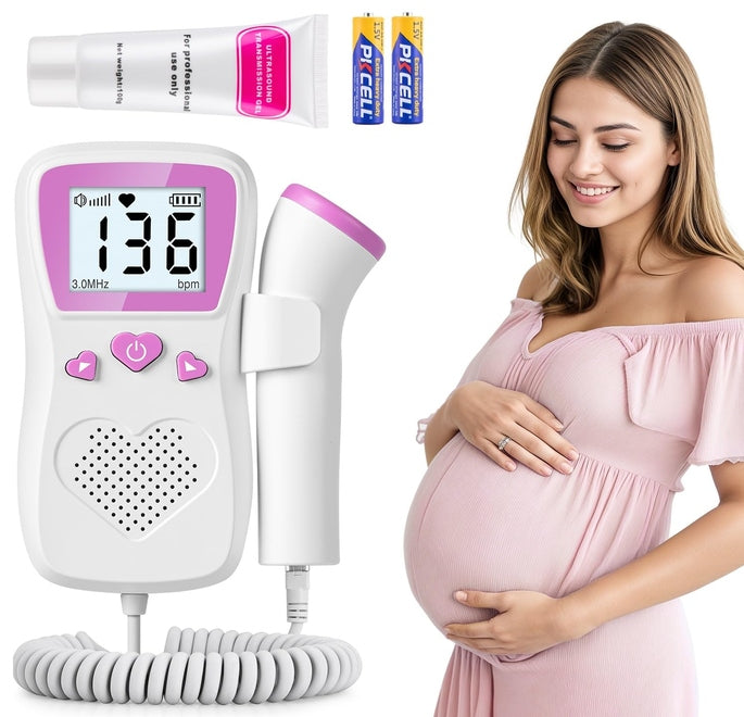Portable fetal heart rate detector doppler + gel pink