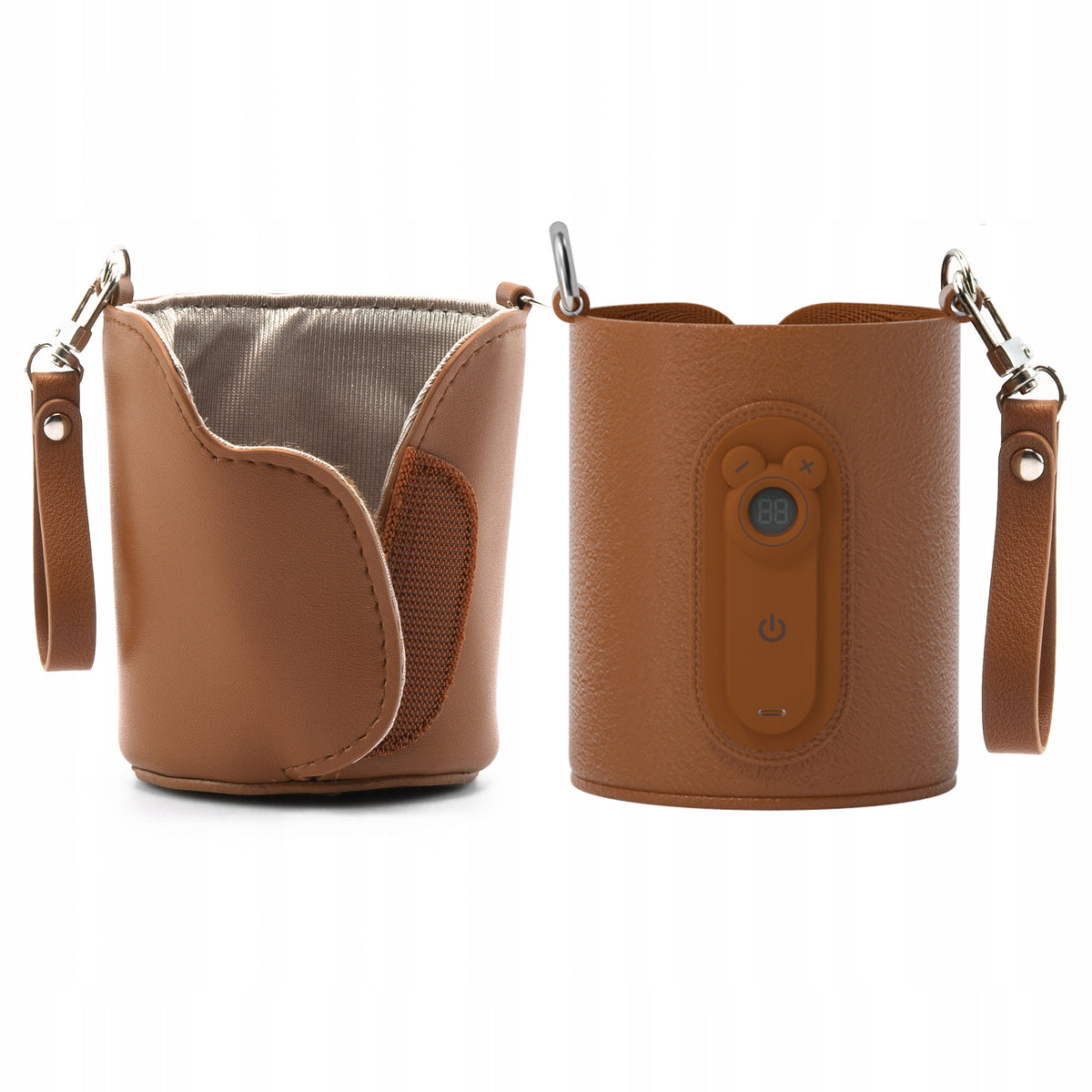 Portable heater for bottles, milk, water Varm Brown USB-C 40 – 65°C