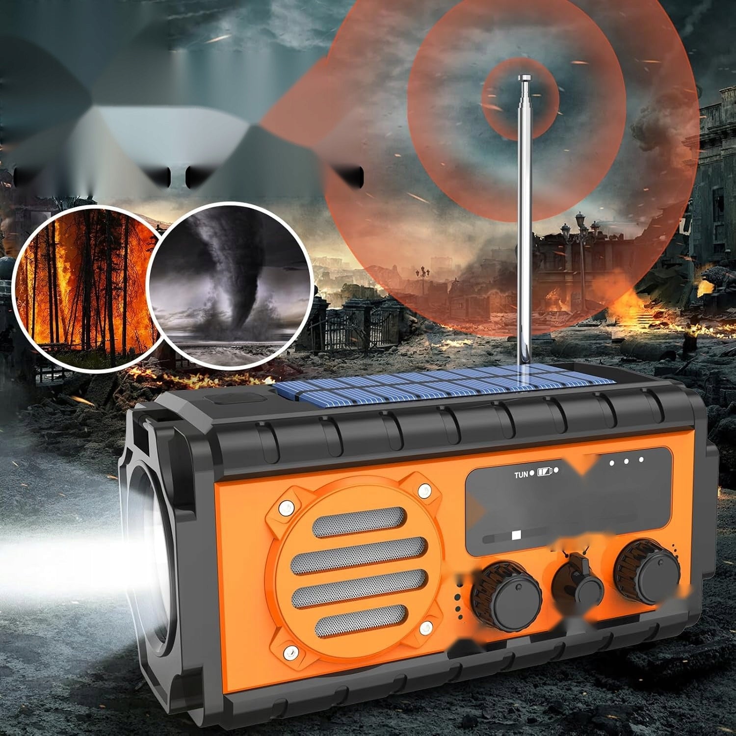 Portable radio 20000mah solar crank dynamo am fm emergency Brand no brand