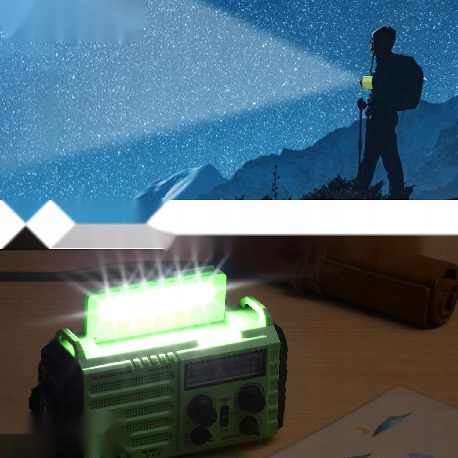 Portable radio am fm sw emergency with flashlight charging solar dynamo Manufacturer code 5908107475798
