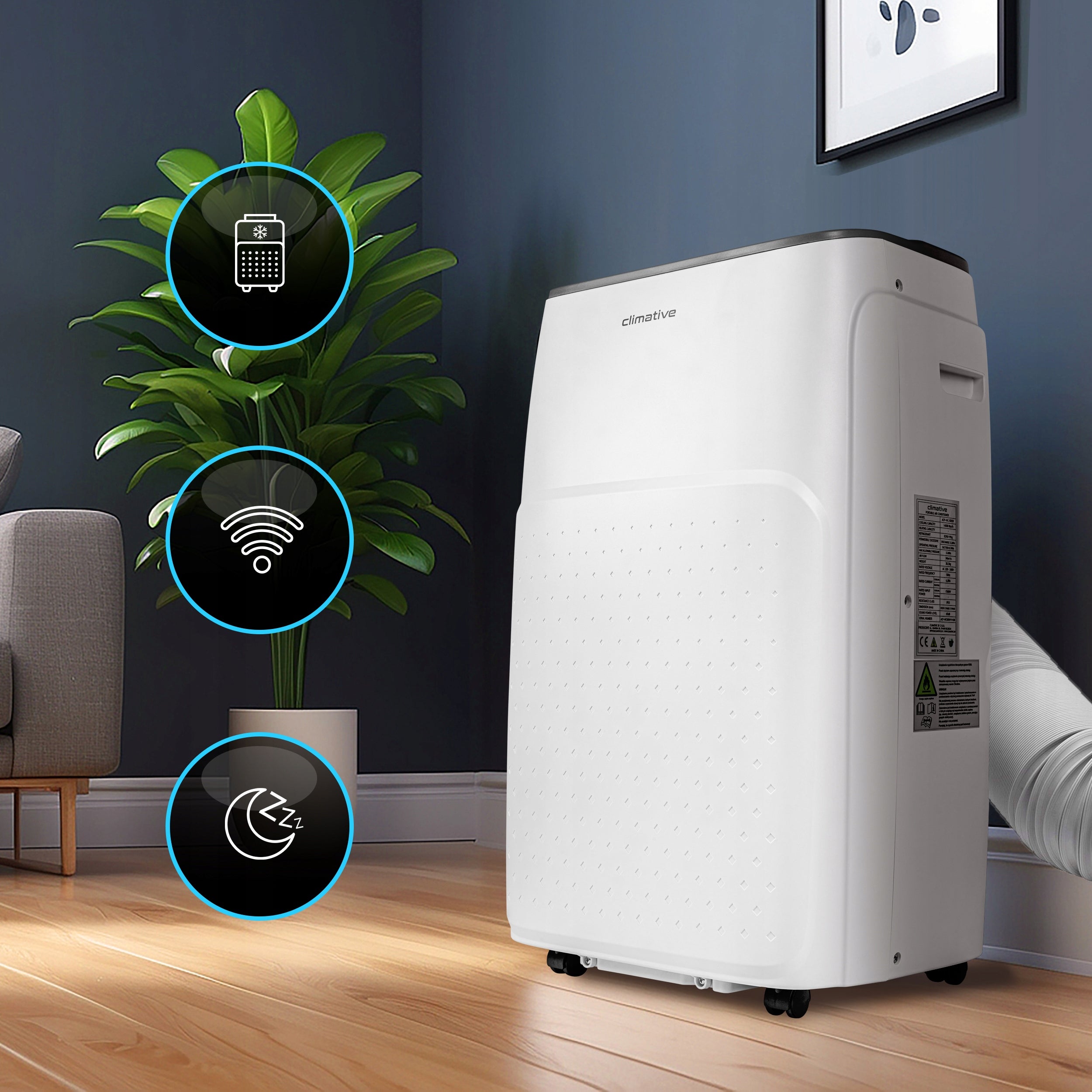 Portable room air conditioner JET WiFi 4,1kW 41 m² dehumidifier 3in1 gasket EAN (GTIN) 5905204696101