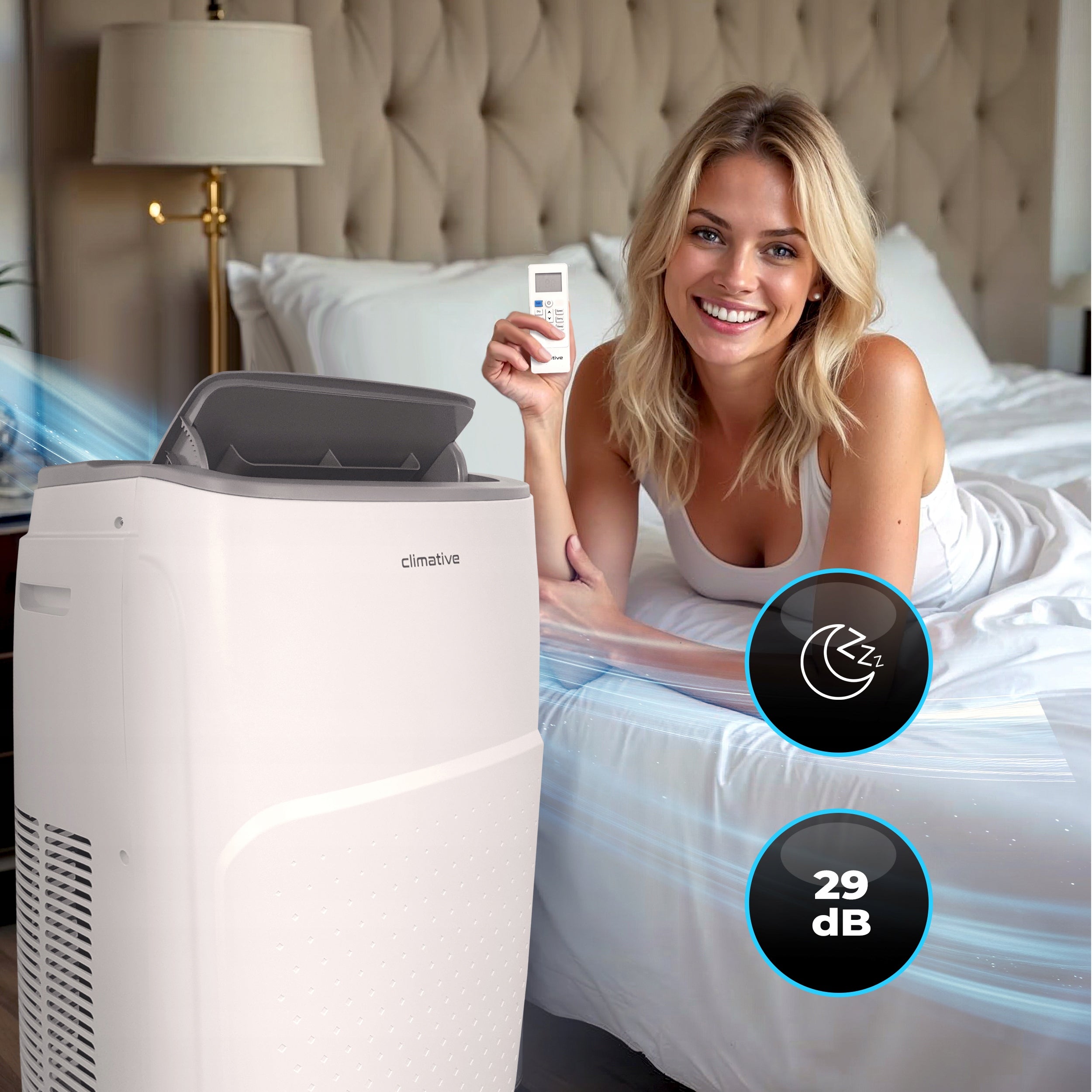 Portable room air conditioner JET WiFi 4,1kW 41 m² dehumidifier 3in1 gasket Model Klimatyzator przenośny JET mocny na poddasze