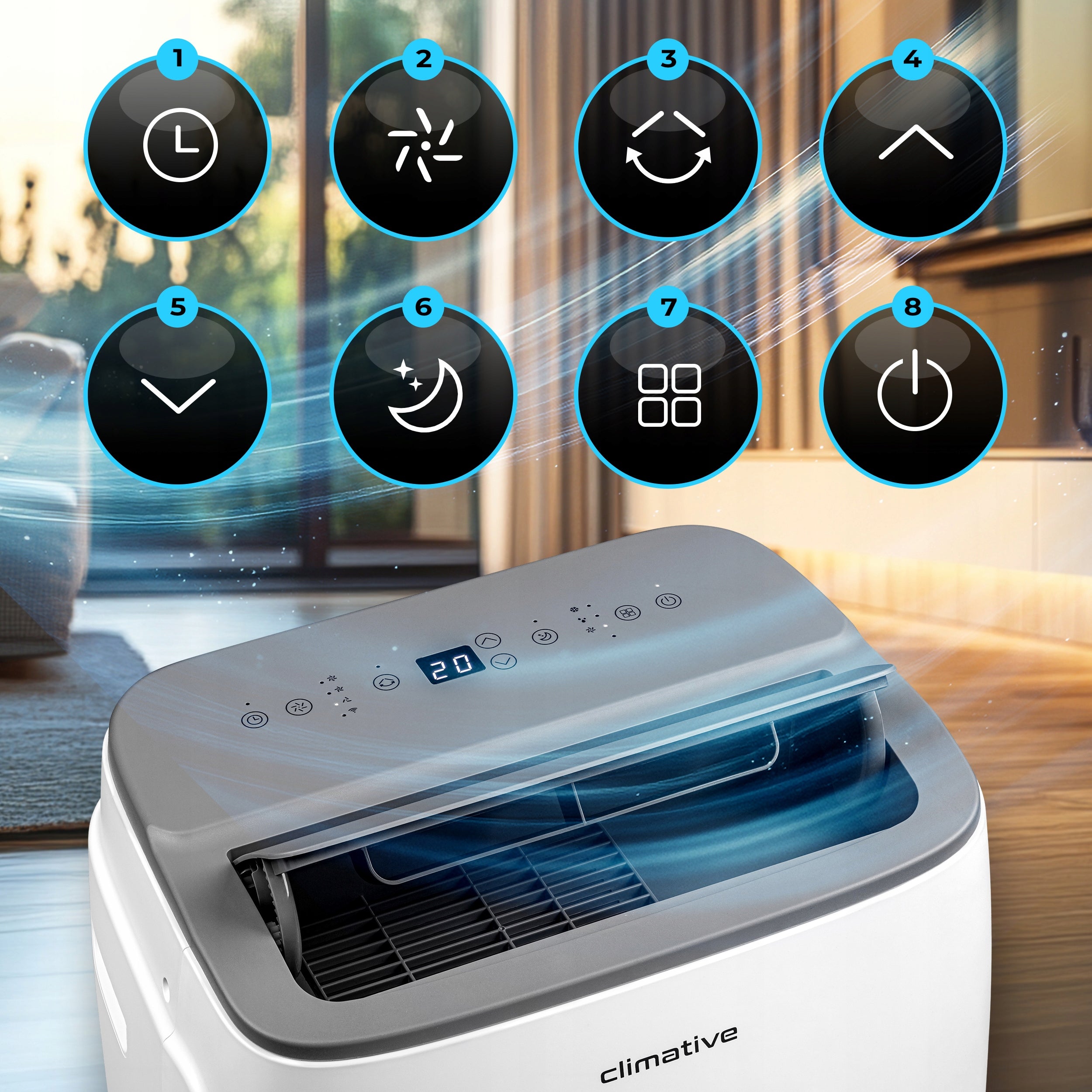 Portable room air conditioner JET WiFi 4,1kW 41 m² dehumidifier 3in1 gasket Type air conditioner