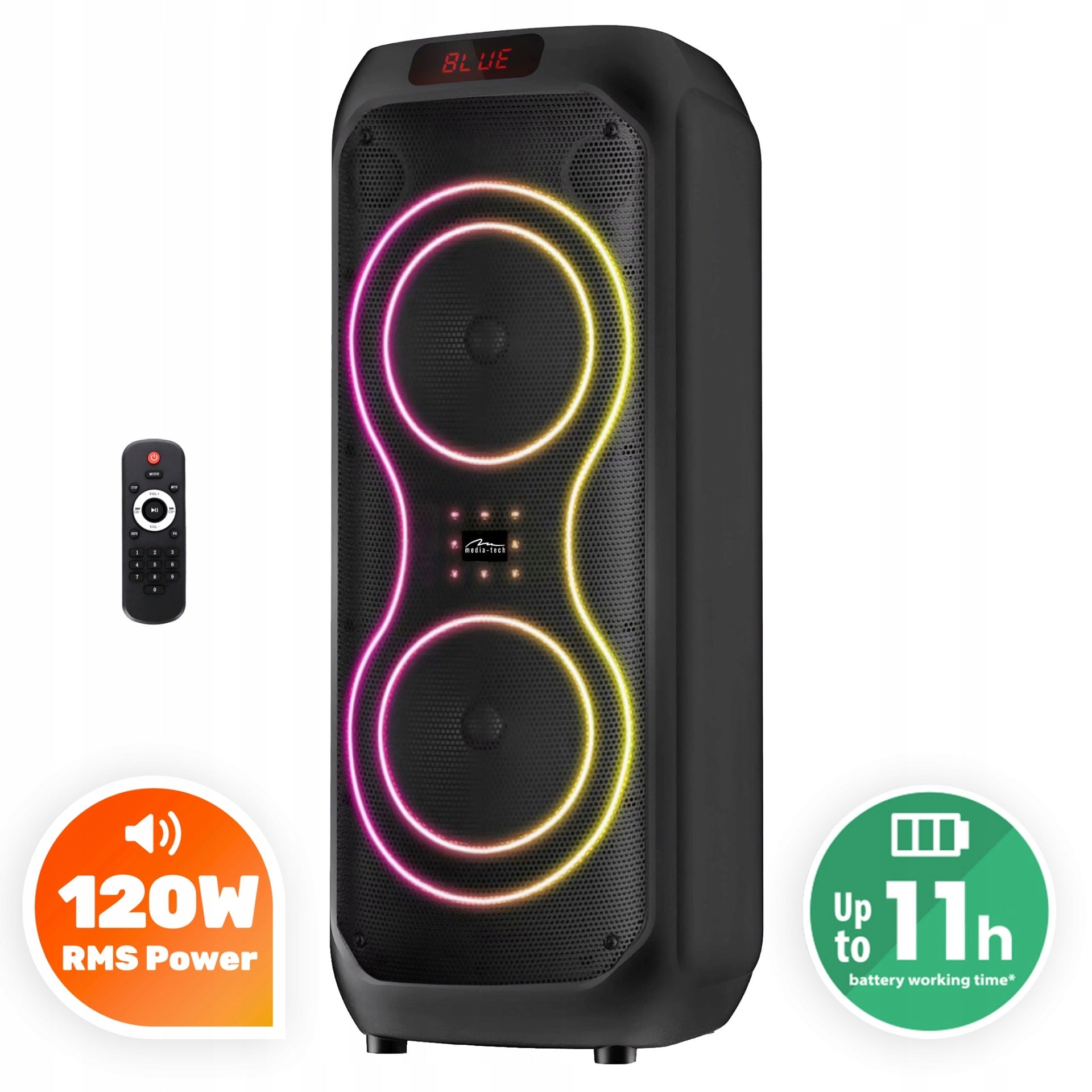 Portable speaker Media-tech MT3185 black 120 W Manufacturer code MT3185