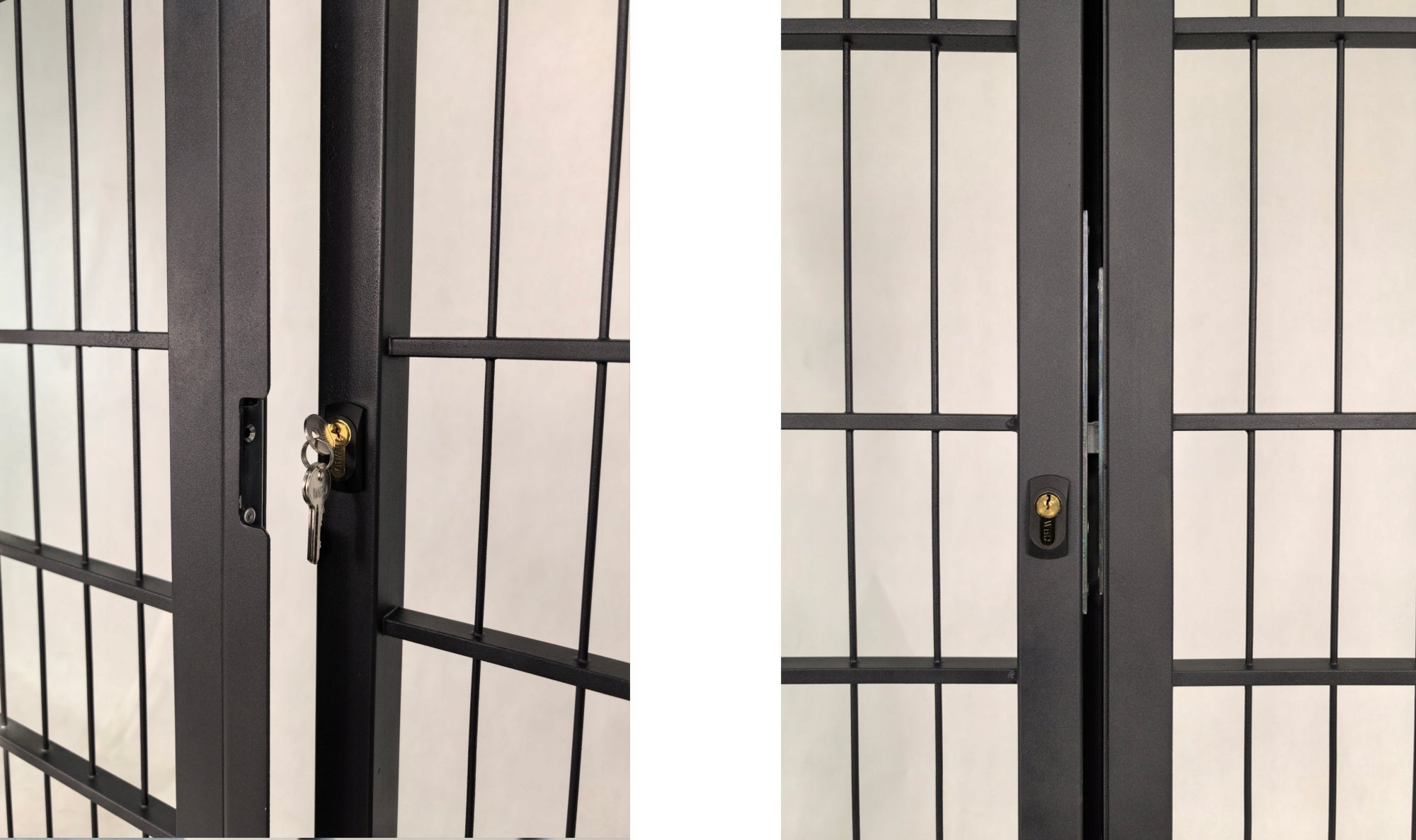 Porto 3D Panel Fence Gate Double Wing Metal Graphite 400x143 Height 143 cm