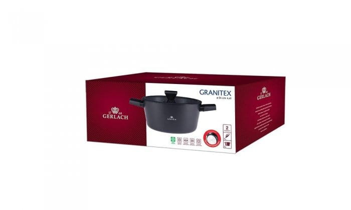 Pot Gerlach Granitex 24cm with lid 4,4l GER340