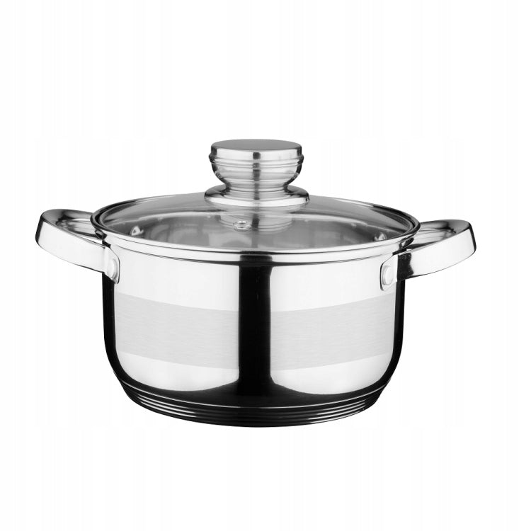 Pot Titanium 16 cm 1,8 l with glass lid – stainless steel