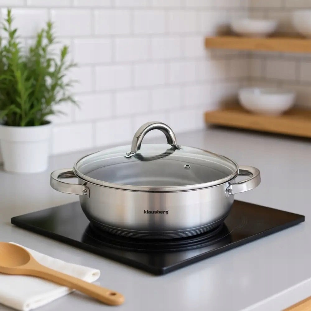 Pot low KLAUSBERG KB-7172 3,5L 24cm INDUCTION + lid Packaging status original