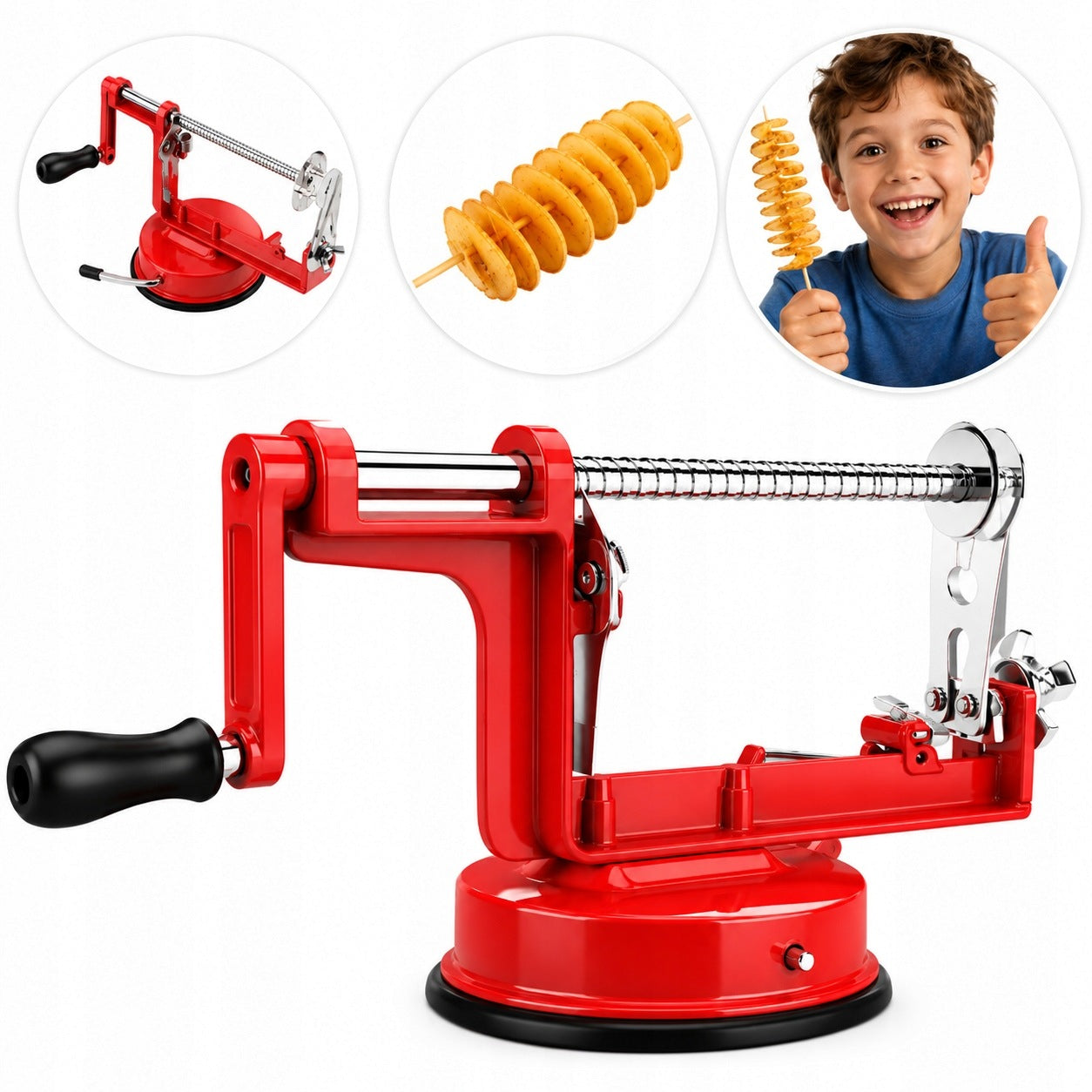 Potato Hand Machine Vegetable Spiral Fries Chips Slicer