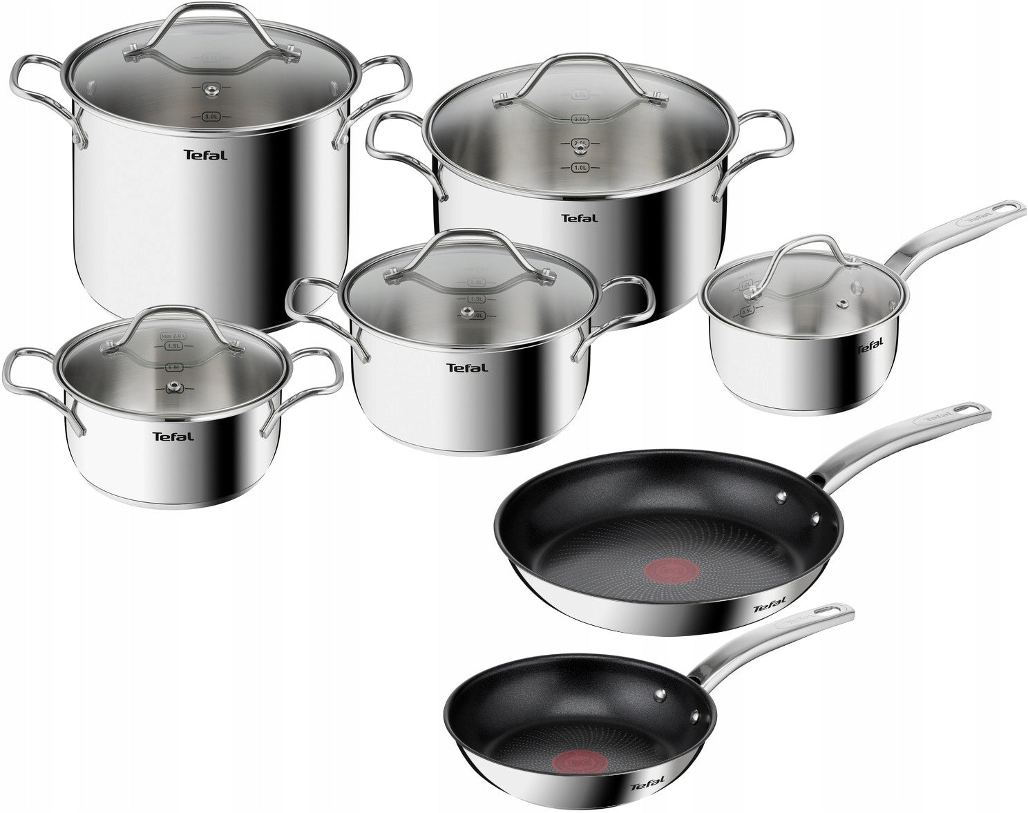 Pots TEFAL Intuition lids + pans 20/26cm Intuition 12el induction