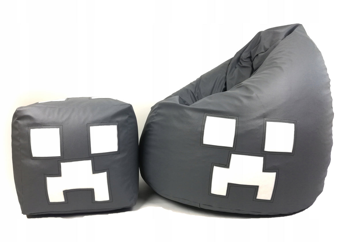 Pouf Seat Face Grey Block Chair For Gift Grey XXXL