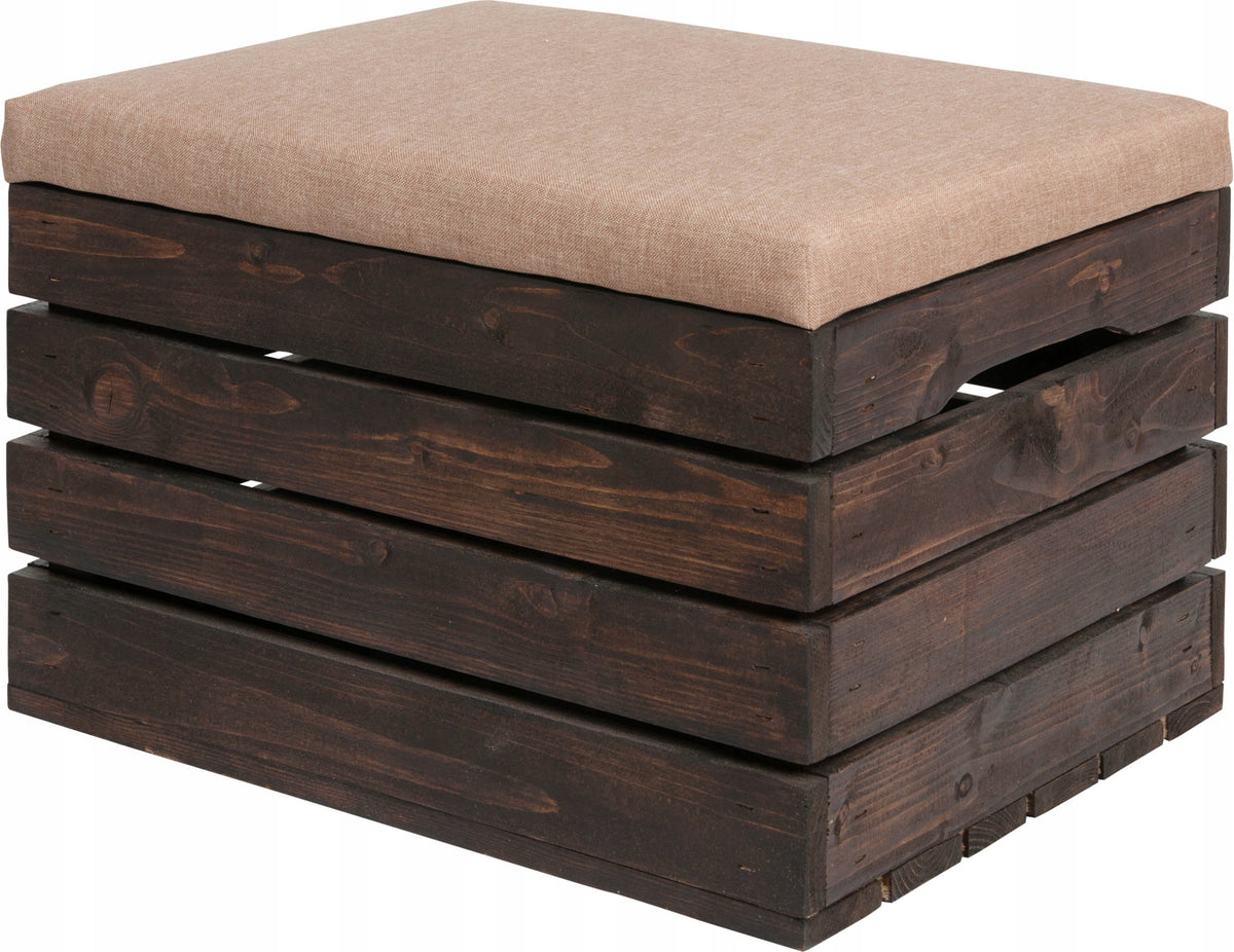 Pouf trunk Chest Seat 50x40x35cm Azure 4 Colors Natural Wood Manufacturer code 723