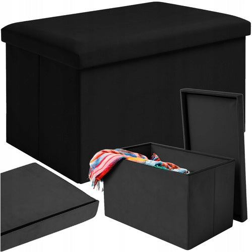 Pouf velour black 60x30x30 cm Ruhhy 25995