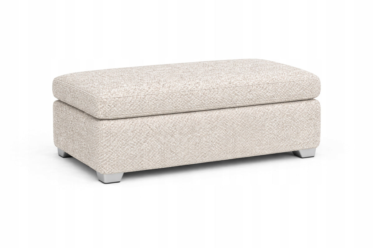 Pouf with storage 80x40 Upholstered Opening Chest Beige