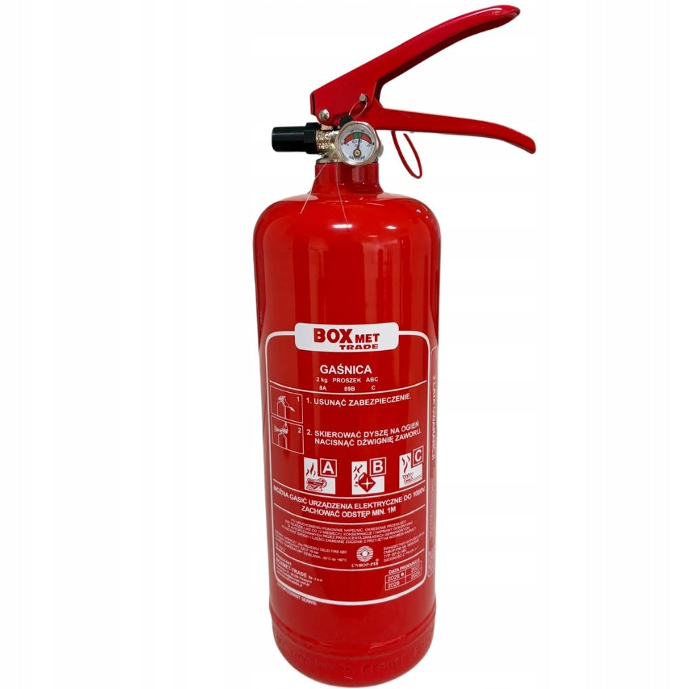 Powder Fire Extinguisher 2kg Gp-2x ABC Certificates CNBOP Legalization 2027r Manufacturer Boxmet