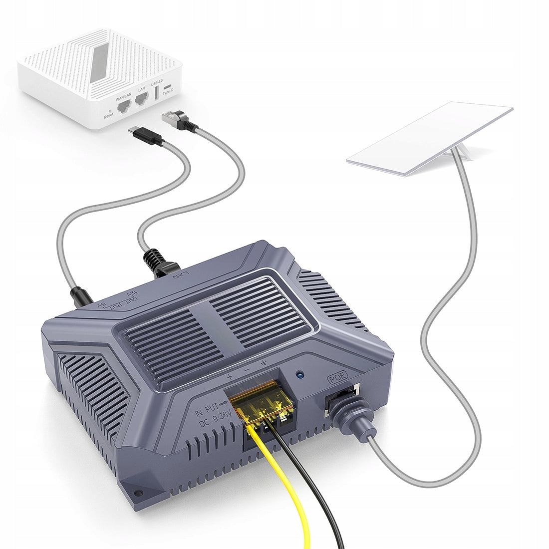 Power Adapter Starlink Gen3 12V 24V 200W LAN 1000 Mbps Spacetronik Manufacturer code SSP02