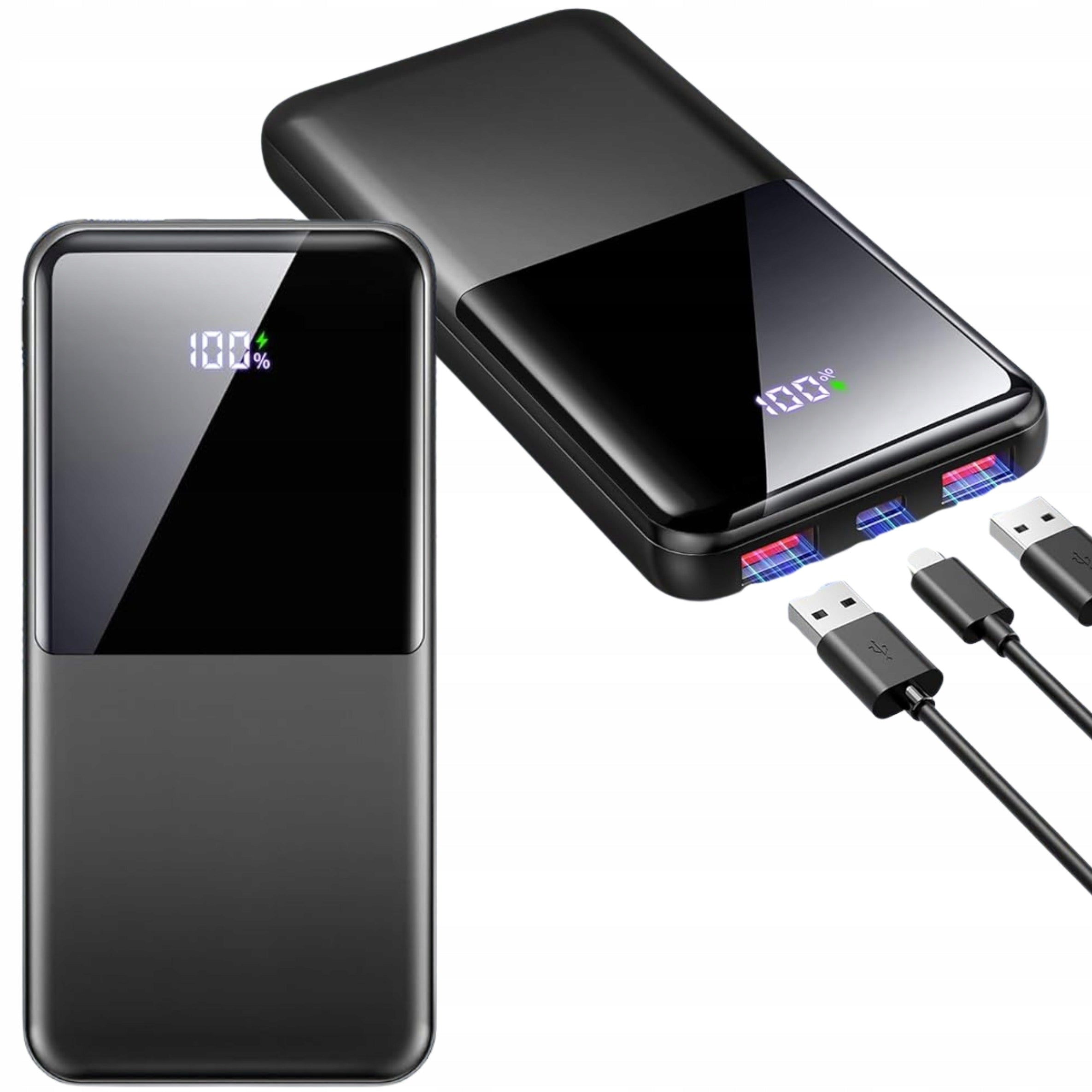 Power Bank 10000mAh 37Wh USB-C + 2x USB-A fast charging LED