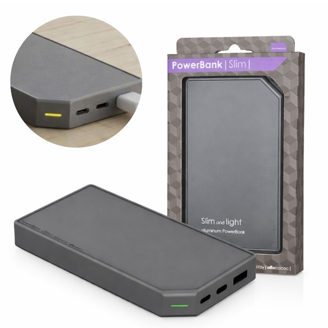 Power Bank 5V 2.4A Allocacoc Slim 10000mAh Gray