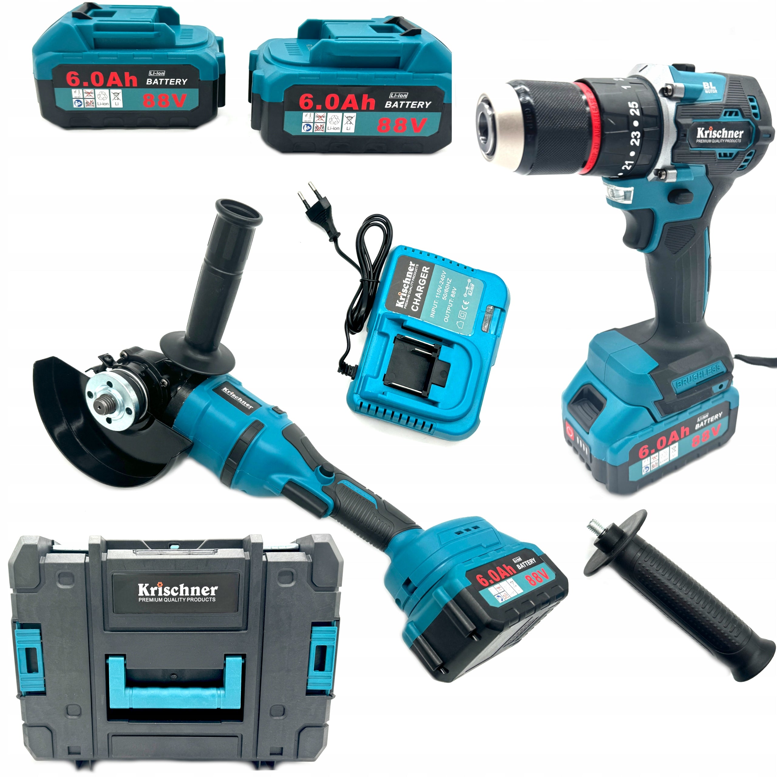 Power Tool Kit Drill/Driver Impact Grinder Angle Grinder 88V
