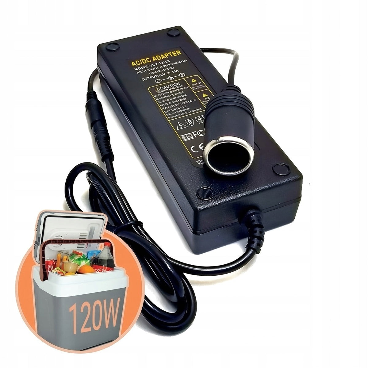 Power adapter 230V to 12V cigarette lighter socket adapter 120W